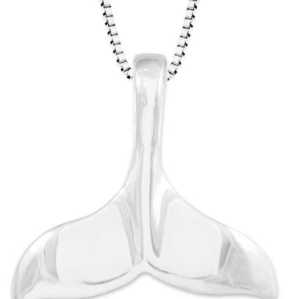 925 solid Sterling Silver Whale Tail Pendant
